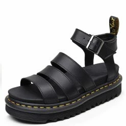 Nuheel Ladies Sandals Blaire Martin Sandals Buckle Open Toe Beach Shoes Platform Leather Fish Mouth Platform Sandals Roman Style Slippers & Sandals