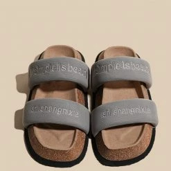 Nuheel® NUHEEL Ladies Sandals New Net Red Design Sense Casual Versatile One-Word Slippers Thick Sole European And American Style Slippers & Sandals