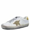Nuheel® Woman Sequins Star Design Casual Lace-Up Distressed White Sneakers 2 Nuheel® Woman Sequins Star Design Casual Lace-Up Distressed White Sneakers