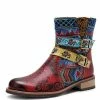 Nuheel® Nuheel Ethnic Ankle Boots For Women Bohemian Round Toe Ankle Booties Side Zipper Ankle & Bootie