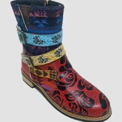 Nuheel® Nuheel Ethnic Ankle Boots For Women Bohemian Round Toe Ankle Booties Side Zipper Ankle & Bootie