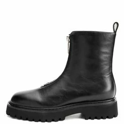 Nuheel® Nuheel Leather Locomotive Front Zipper Combat Boots Women Booties 11 Ankle & Bootie