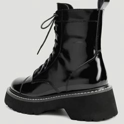 Nuheel® Ankle & Bootie Nuheel Leather Platform Boots Combat Boots Women Martin Boots