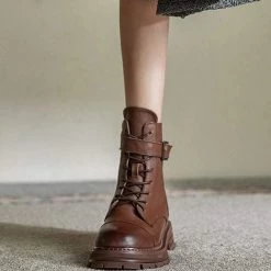 Nuheel® Ankle & Bootie Nuheel Martin Boots For Women Straps Chelsea Short Boots Low Heel Low-heel Platform Boots