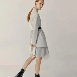 Nuheel® Nuheel Round Toe Metal Chain Punk Mid-Tube Platform Fashion Boots Black