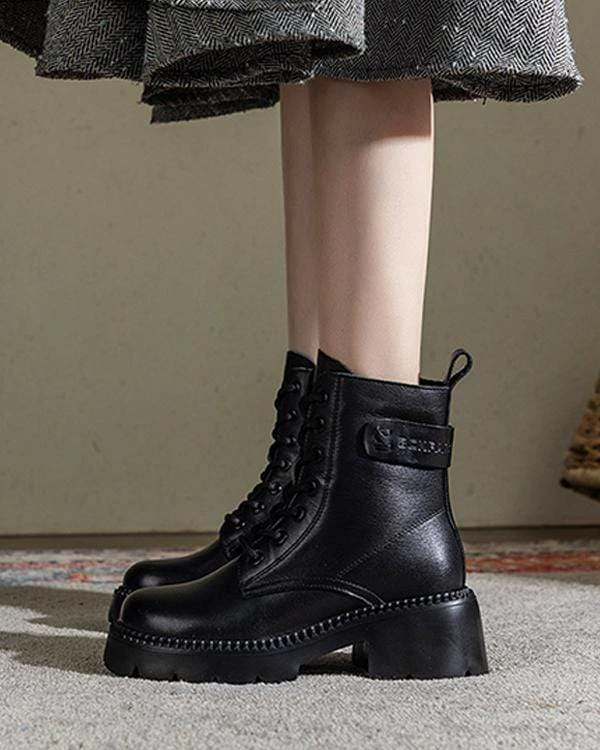 Nuheel® Nuheel Womens Brown Cowhide Martin Boots Platform Martin Boots Lace-up Booties Ankle & Bootie 8 Nuheel® Nuheel Womens Brown Cowhide Martin Boots Platform Martin Boots Lace-up Booties Ankle & Bootie