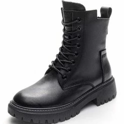 Nuheel® Ankle & Bootie Nuheel Womens Martin Boots Winter Ankle Boots Side Zipper Low-heel Platform Boots