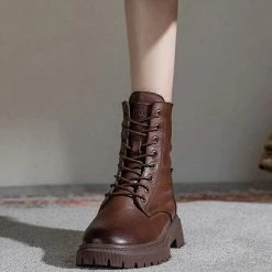 Nuheel® Ankle & Bootie Nuheel Womens Martin Boots Winter Ankle Boots Side Zipper Low-heel Platform Boots