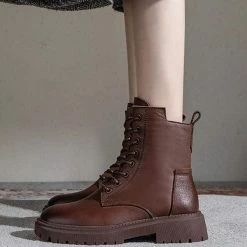 Nuheel® Ankle & Bootie Nuheel Womens Martin Boots Winter Ankle Boots Side Zipper Low-heel Platform Boots