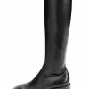 Nuheel® Nuheel Leather Square Head Knee High Boots For Women Black Boots 11