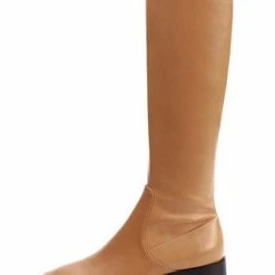 Nuheel® Nuheel Leather Square Head Knee High Boots For Women Black Boots 11