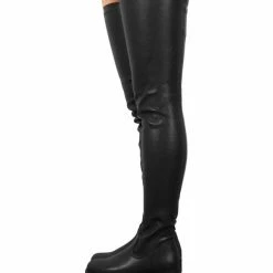 Nuheel® Nuheel Thigh High Boots For Women Elastic Low Thick Heeled Boots