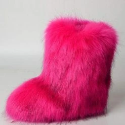 Nuheel® Nuheel Snow Boots Women Mid Calf Boots Fluffy And Warm Fox Fur Booties