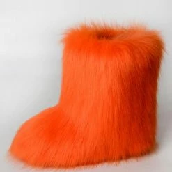Nuheel® Nuheel Snow Boots Women Mid Calf Boots Fluffy And Warm Fox Fur Booties