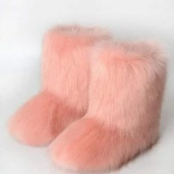 Nuheel® Nuheel Snow Boots Women Mid Calf Boots Fluffy And Warm Fox Fur Booties