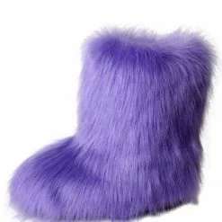 Nuheel® Nuheel Snow Boots Women Mid Calf Boots Fluffy And Warm Fox Fur Booties