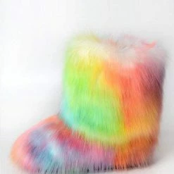 Nuheel® Nuheel Snow Boots Women Mid Calf Boots Fluffy And Warm Fox Fur Booties