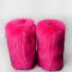 Nuheel® Nuheel Snow Boots Women Mid Calf Boots Fluffy And Warm Fox Fur Booties