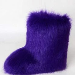 Nuheel® Nuheel Snow Boots Women Mid Calf Boots Fluffy And Warm Fox Fur Booties