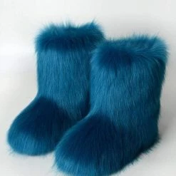 Nuheel® Nuheel Snow Boots Women Mid Calf Boots Fluffy And Warm Fox Fur Booties