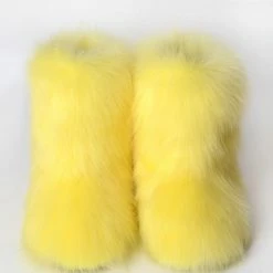 Nuheel® Nuheel Snow Boots Women Mid Calf Boots Fluffy And Warm Fox Fur Booties