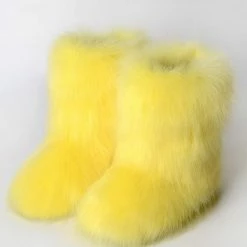 Nuheel® Nuheel Snow Boots Women Mid Calf Boots Fluffy And Warm Fox Fur Booties