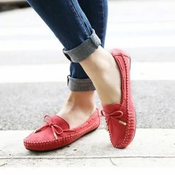 Nuheel® NUHEEL Flats Loafers Shoes For Women Classic Handsewn Suede Leather Anti-Slip