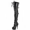 Nuheel® Nuheel Patent Leather Glossy Pole Dance Boots Strap Platform Boots Metal Buckle Knee High Boots Lace Up Boots
