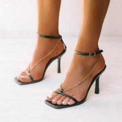 Nuheel® Woman Nuheel Women'S Square Toe Stiletto Sandals With Open Toe Buckle