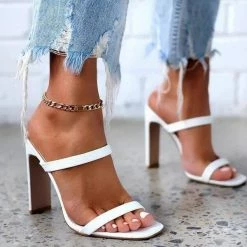 Nuheel® Nuheel Woman'S Simple And Versatile Square Toe Heeled Sandals With Thick Root