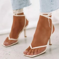 Nuheel® Nuheel Women's Lace Up Stiletto High Heeled Sandals Strappy Dress Party Shoes Woman