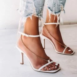 Nuheel® Woman Nuheel Women'S Square Toe Stiletto Sandals With Open Toe Buckle