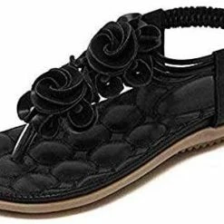 Nuheel Woman Womens Flat Casual Sandals Anti-Slip Rubber Sole Floral Pattern Skin Friendly Slipper