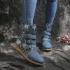 Nuheel® Women's Ankle Boots Cross Tied Bohemian Floral Boots Woman