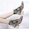 Nuheel® Woman Women's Vintage Ankle Boots Embroidered Low Block Heel 1 Nuheel® Woman Women's Vintage Ankle Boots Embroidered Low Block Heel
