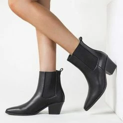 Nuheel® Ankle & Bootie Nuheel PU Ankle Boots Thick Heeled Boots Chelsea Boots For Women Bootie 11