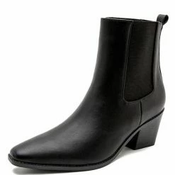 Nuheel® Ankle & Bootie Nuheel PU Ankle Boots Thick Heeled Boots Chelsea Boots For Women Bootie 11