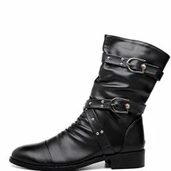 Nuheel® Nuheel Casual Large Size Rivets Ankle Boots Square Root Bootie 13.5