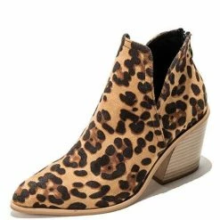 Nuheel® Nuheel Microfiber Ankle Boots For Women Leopard Snake Print Chelsea Boots Bootie