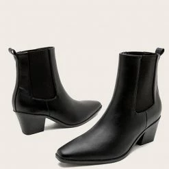 Nuheel® Ankle & Bootie Nuheel PU Ankle Boots Thick Heeled Boots Chelsea Boots For Women Bootie 11