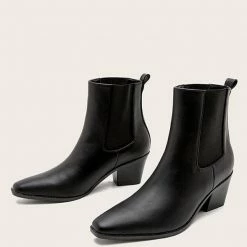 Nuheel® Ankle & Bootie Nuheel PU Ankle Boots Thick Heeled Boots Chelsea Boots For Women Bootie 11