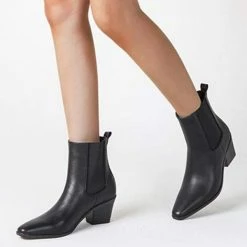 Nuheel® Ankle & Bootie Nuheel PU Ankle Boots Thick Heeled Boots Chelsea Boots For Women Bootie 11