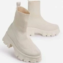 Nuheel® Ankle & Bootie Nuheel Knitting Platform Boots Designer Ankle Ankle Boots Sock Shoes Chelsea Boots 11