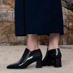 Nuheel® Nuheel Leather Booties For Women Ankle Boots Designer Booties Black 11 Ankle & Bootie