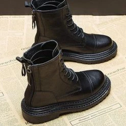 Nuheel® Ankle & Bootie Nuheel Leather Ankle Boots Women Keep Warm Chelsea Boots Plus Velvet Snow Boots