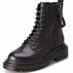 Nuheel® Ankle & Bootie Nuheel Cowhide Ankle Boots For Women Side Zipper Platform Boots Bootie 12