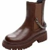 Nuheel® Ankle & Bootie Nuheel Cowhide Ankle Boots For Women Punk Chain Chelsea Boots Bootie 12