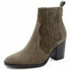 Nuheel® Nuheel Green Suede Ankle Boots Thick Heeled Boots Chelsea Boots For Women Bootie 11 Ankle & Bootie