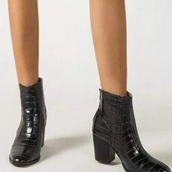 Nuheel® Nuheel Imitation Crocodile Leather Ankle Boots Thick Heel Heeled Boots Chelsea Boots Woman 20 Nuheel® Nuheel Imitation Crocodile Leather Ankle Boots Thick Heel Heeled Boots Chelsea Boots Woman