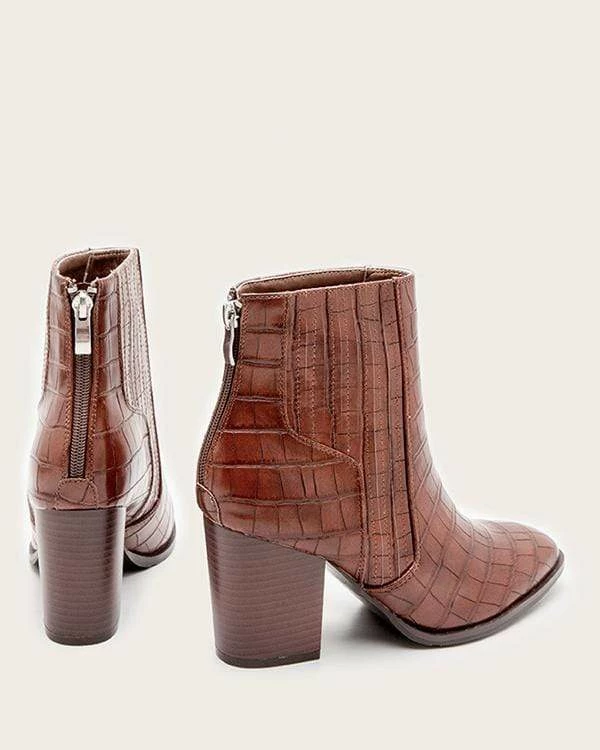 Nuheel® Nuheel Imitation Crocodile Leather Ankle Boots Thick Heel Heeled Boots Chelsea Boots Woman 14 Nuheel® Nuheel Imitation Crocodile Leather Ankle Boots Thick Heel Heeled Boots Chelsea Boots Woman